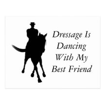 Danse de dressage avec la carte postale de cheval 