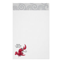 Danse de homard de roche papier à lettre personnalisé