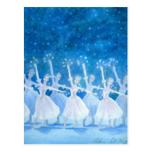 Danse de la carte postale de flocons de neige