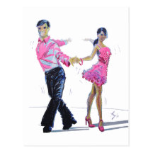 Danse de salon de Cha Cha Cha Carte Postale