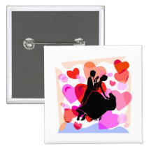 Danse de salon de coeurs badge