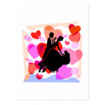 Danse de salon de coeurs cartes postales