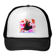 Danse de salon de coeurs casquettes