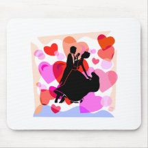 Danse de salon de coeurs tapis de souris