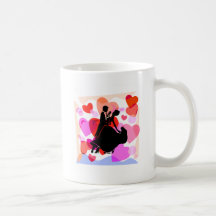 Danse de salon de coeurs tasse