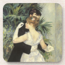 Danse de ville par Renoir, art vintage d'impressio Dessous-de-verre