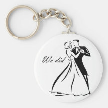 Danse démodée de couples de mariage porte-clé