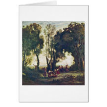 Danse du détail de nymphes par Jean-Baptiste Corot Carte
