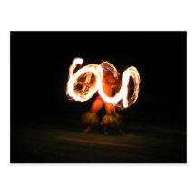 Danse hawaïenne du feu carte postale