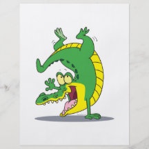 danse heureuse de bande dessinée de crocodile d'al prospectus en couleur