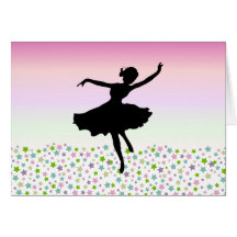 Danse parmi les étoiles - coucher du soleil rose cartes de vœux