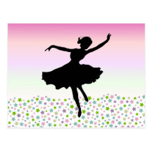 Danse parmi les étoiles - coucher du soleil rose carte postale