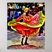 DANSEUR DANS LE CARRÉ DE CUBAIN POSTERS