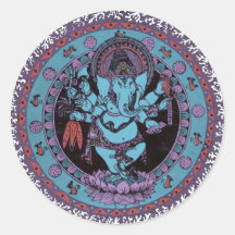 Danseur de Ganesh Autocollants Ronds