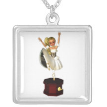 Danseur mignon de boîte à musique colliers personnalisés