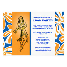Danseur vintage Luau de danse polynésienne Invitations