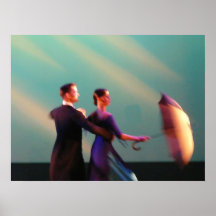 Danseurs avec le parapluie posters