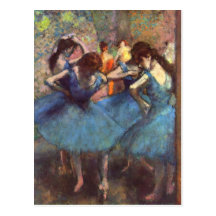 Danseurs dans le bleu cartes postales