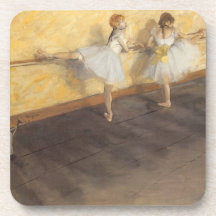 Danseurs pratiquant au barre par Edgar Degas Dessous-de-verre