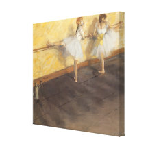 Danseurs pratiquant au barre par Edgar Degas Toile Tendue Sur Châssis