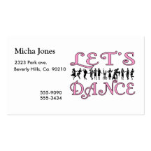 Dansons les couples de danse cartes de visite personnelles