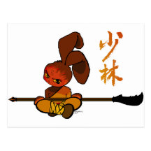 dao kwan de lapin de shaolin de fer cartes postales