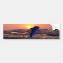 Dauphin au coucher du soleil autocollant pour voiture