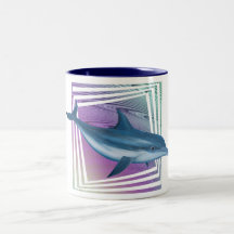 Dauphin bleu de cascade tasse à café