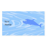 Dauphin bleu sur le profil onduleux modèle de carte de visite