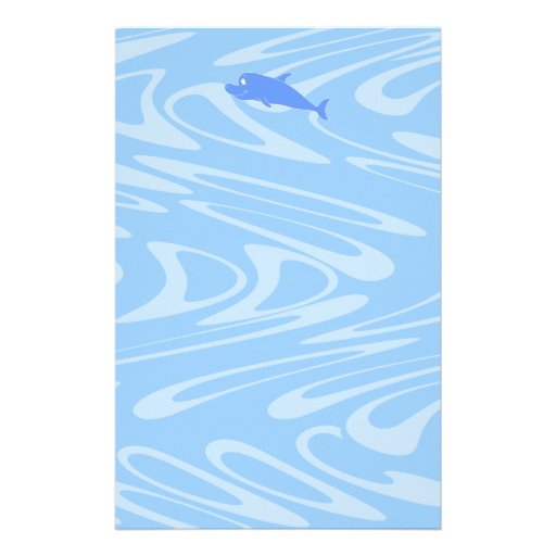 Dauphin bleu sur le profil onduleux papier à lettre