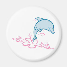 Dauphin de fleur magnets pour réfrigérateur