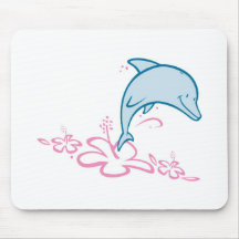 Dauphin de fleur tapis de souris