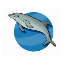 Dauphin sur le bleu cartes postales