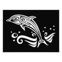 Dauphin tribal sautant photo sur toile