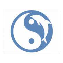 Dauphin Yin Yang Carte Postale