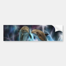 Dauphins et cristaux de fractale adhésif pour voiture