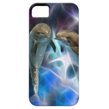 Dauphins et cristaux de fractale coques iPhone 5