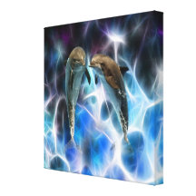 Dauphins et cristaux de fractale toiles tendues