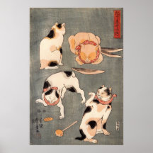 ） de 上 de （de たとえ尽の内, chats japonais de 国芳 (1), Ku Posters