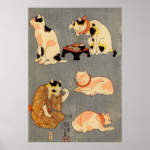 ） de 中 de （de たとえ尽の内, chats japonais de 国芳 (2), Ku Posters