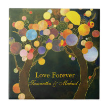 De "amour cadeau d'anniversaire de mariage d'arbre carreaux