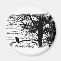 De B&W silhouette plus jamais Raven Aimant