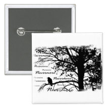 De B&W silhouette plus jamais Raven Pin's Avec Agrafe