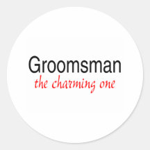 De charme (Groomsman) Adhésifs Ronds