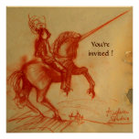 De CHEVALIER or blanc FLORENTIN À CHEVAL Invitations Personnalisées