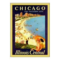 ~ de Chicago le voyage vintage de ~ de ville de va posters