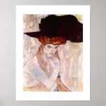 ~ de Gustav Klimt l'affiche 1910 de chapeau noir