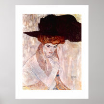 ~ de Gustav Klimt l'affiche 1910 de chapeau noir