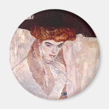 ~ de Gustav Klimt le chapeau noir 1910 Aimant