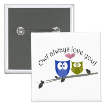 De hibou amour toujours vous, art mignon de hiboux badge